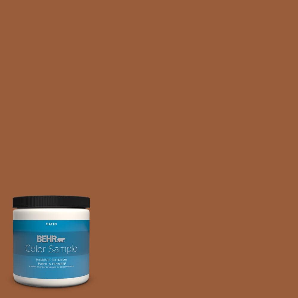 BEHR PREMIUM PLUS 8 oz. #240D-7 Chestnut Stallion Satin Enamel  Interior/Exterior Paint & Primer Color Sample B370316 - The Home Depot