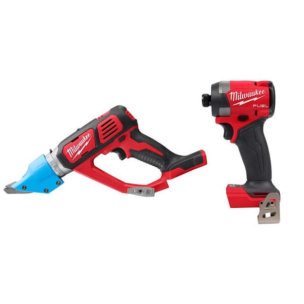 M18 18-Volt 14-Gauge Lith-Ion Cordless Double Cut Metal Shear w/ 1/4 in. Impact Driver