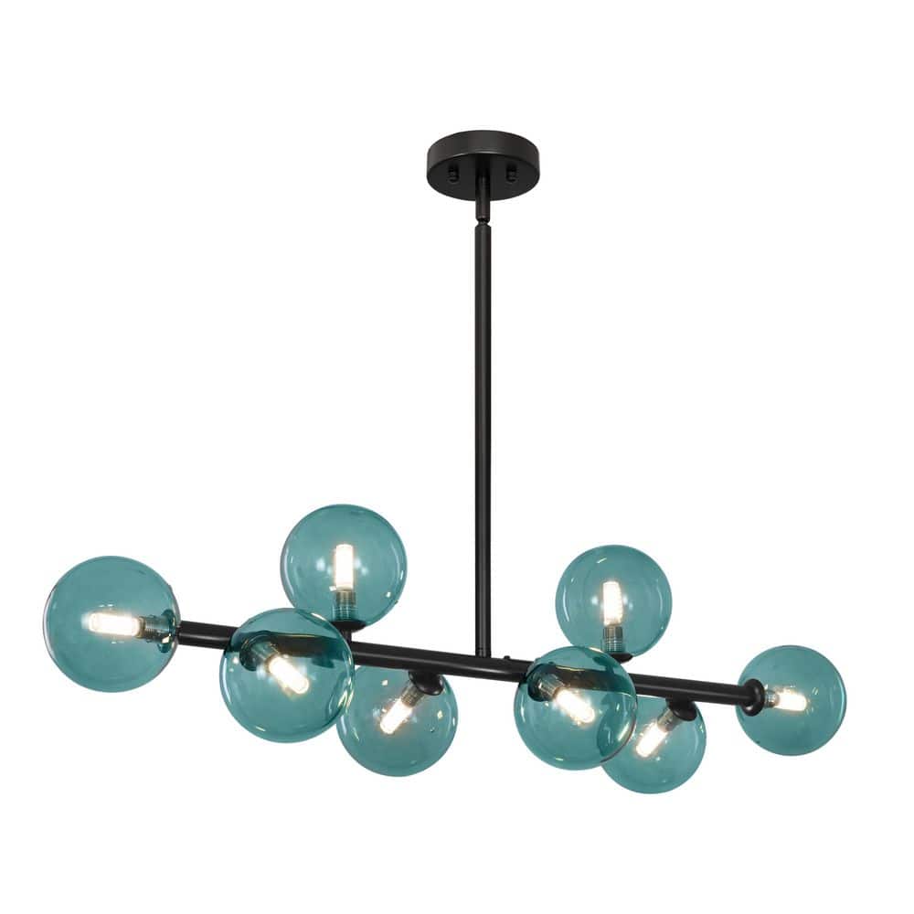 8-Light 37.40″ Modern Black/Bule Sputnik Chandelier Glass Chandelier for Dining Room with no bulbs included price history on PriceWatchPro
