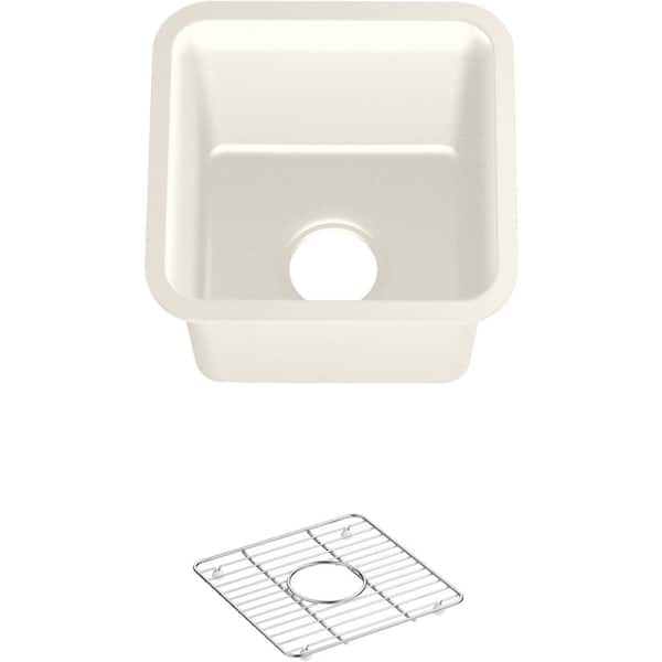 KOHLER Cairn Matte Beige Granite Composite 16 in. Undermount Bar Sink