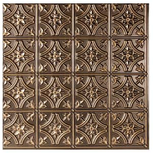 Valencia 2 ft. x 2 ft. Lay-in or Glue-up Ceiling Tile in Antique Gold (40 sq. ft. / case)