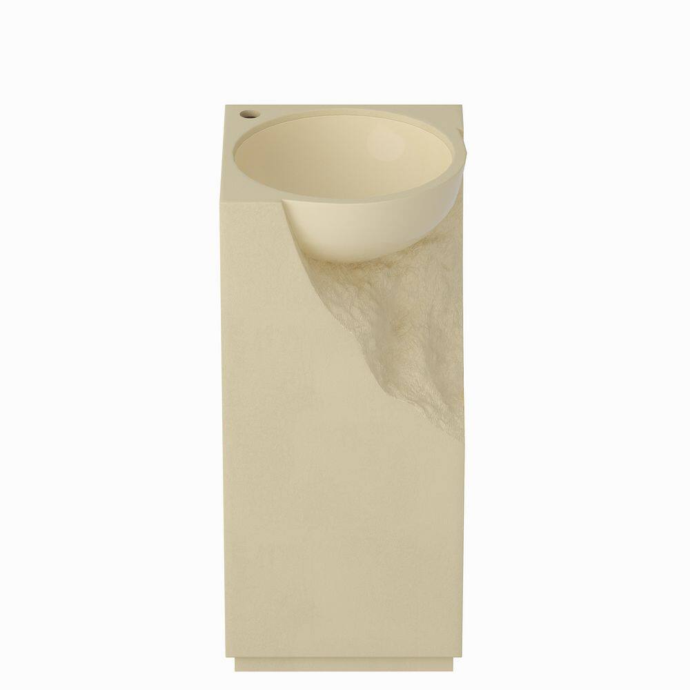 15.5 in. Stone Resin Solid Surface Pedestal Bathroom Sink in Beige price history on PriceWatchPro