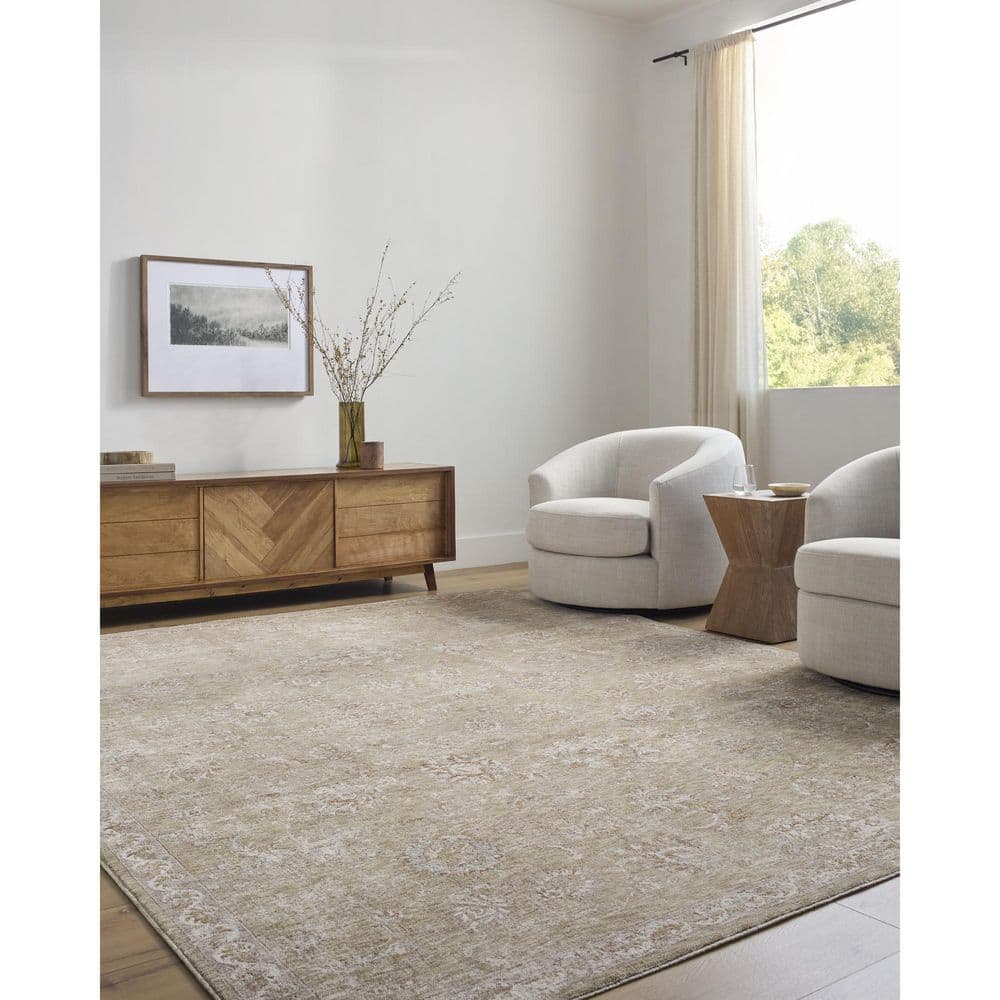 Da Vinci Brown Traditional Botanical 2 ft. x 2 ft. Area Rug