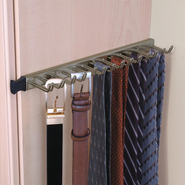 14-Hook Nickel Tie and Belt Rack