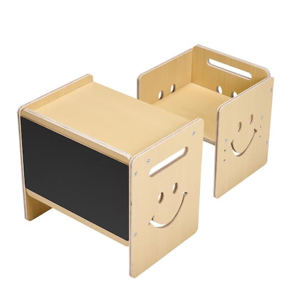 Montessori Weaning Table and Chair Set, 3 in 1 Wooden Toddler Table and Chairs, Adjustable Height Montessori Table