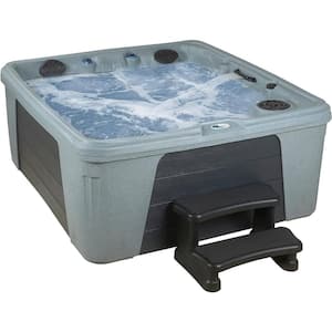 Trend 6-Person 28-Jet 120-Volt Lounger Hot Tub, Easy Startup with Plug and Play, Gray Granite/Charcoal Gray