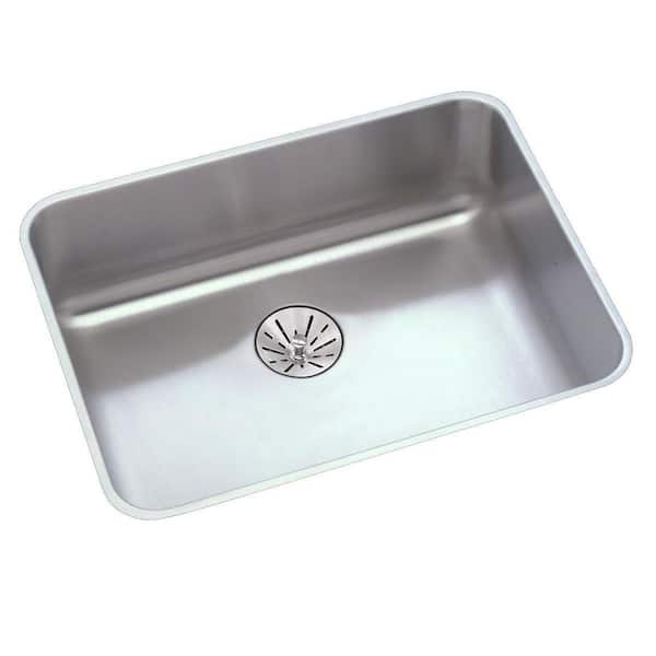 Lustertone 18-Gauge Stainless Steel 21.5 in. Undermount Bar Sink with Drain and Strainer