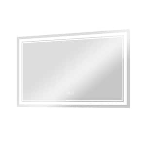 85 in. W x 32 in. H Rectangular Frameless Anti-Fog LED Wall Mount Bathroom Vanity Mirror Dimmable Super Bright