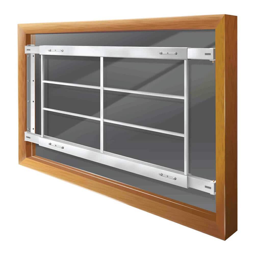 Mr. Goodbar Fixed 42 in. to 54 in. Adjustable Width 4-Bar Window Guard ...