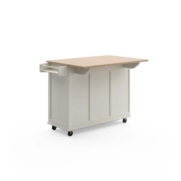 Homestyles Dolly Madison Sage Green Kitchen Cart with Natural Wood Top