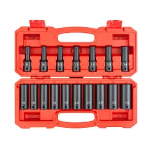 8 mm to 24 mm 1/2 in. Drive Deep 6-Point Impact Socket Set (17-Piece)