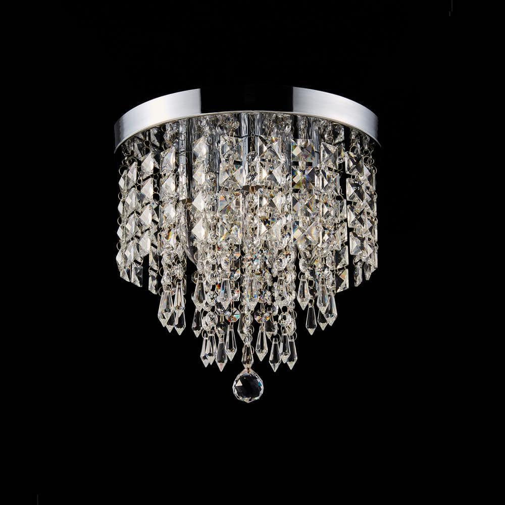 Merra 11" Chrome Crystal Close-to-Ceiling Light