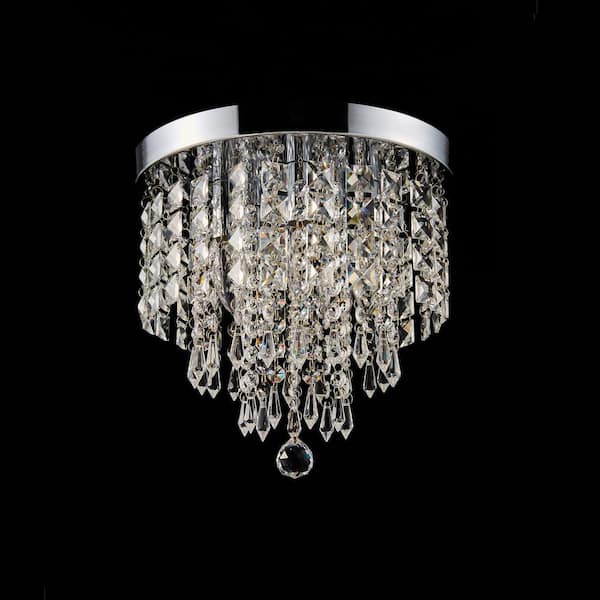 Merra 11 5-Light Chrome Flush Mount Chandelier with K9