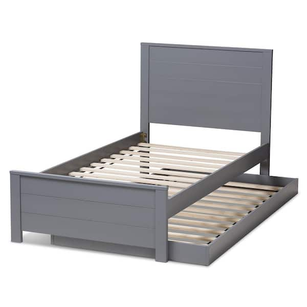 Baxton Studio Catalina Grey Twin Platform Bed with Trundle 143