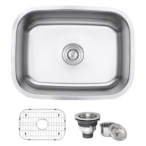 24 in. Single Bowl Undermount 16-Gauge Stainless Steel Kitchen Sink