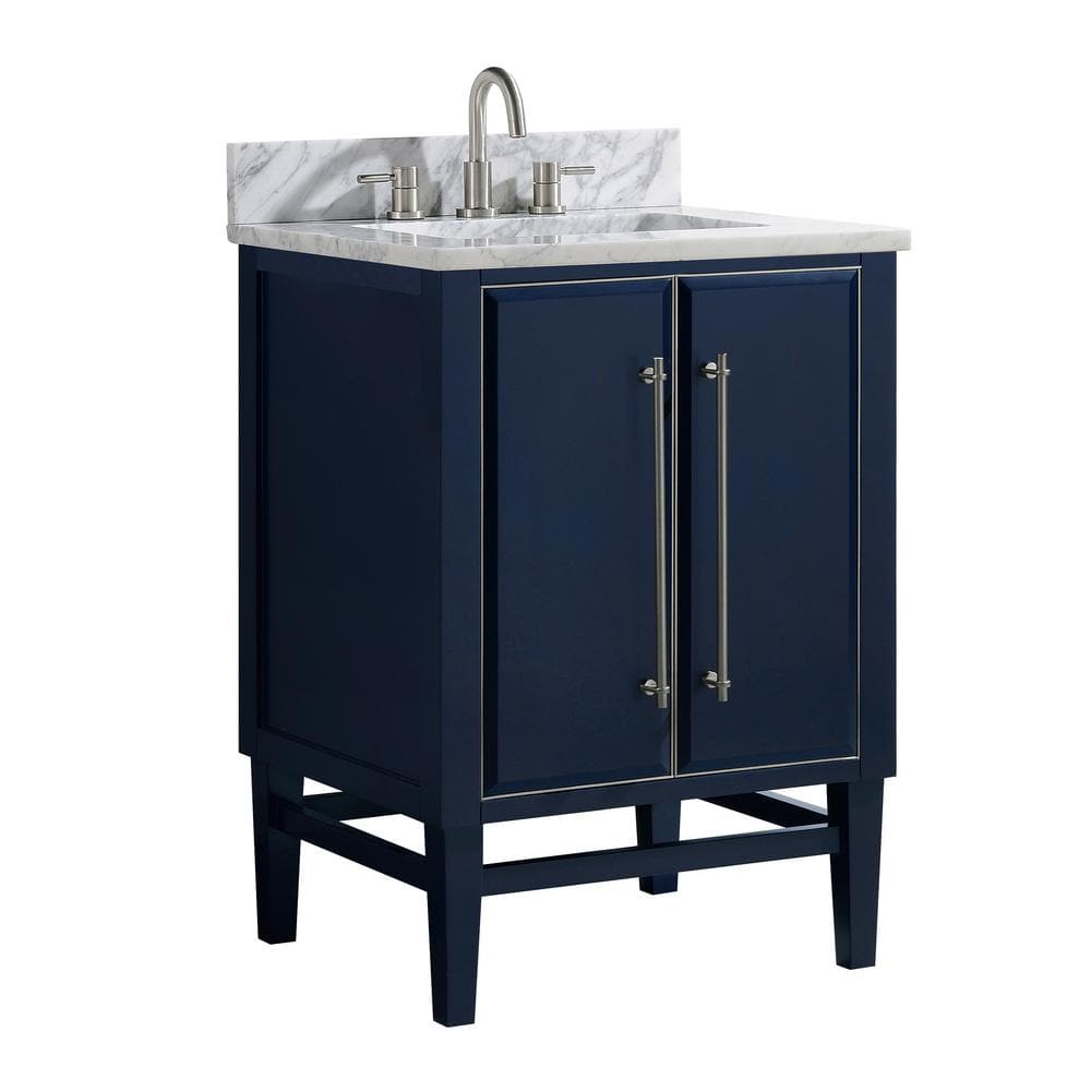 Navy Blue 25" Marble Top Single Sink Vanity