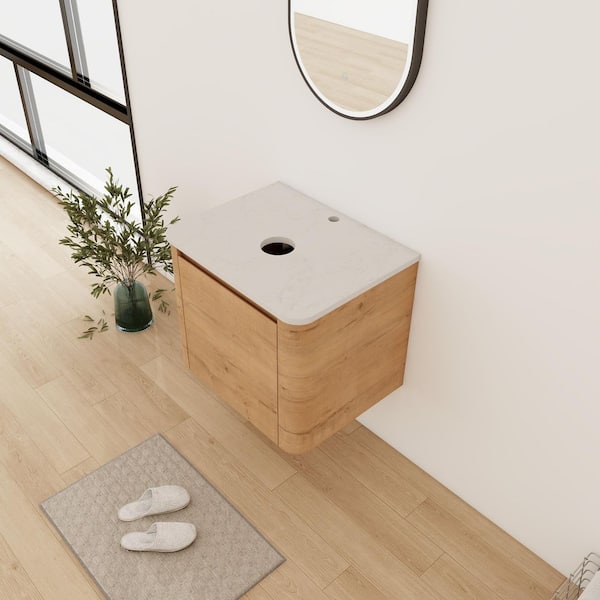 24 in. Bath Vanity Cabinet without Top in Imitative Oak Unassembled