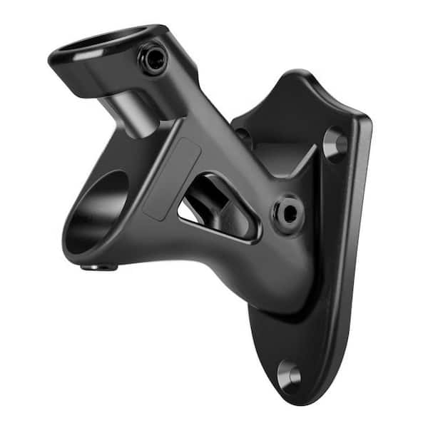Heavy Duty Series 1 in. 2-Position Stainless Steel Flag Pole Bracket Wall Mount House Estate Flag Holder Black