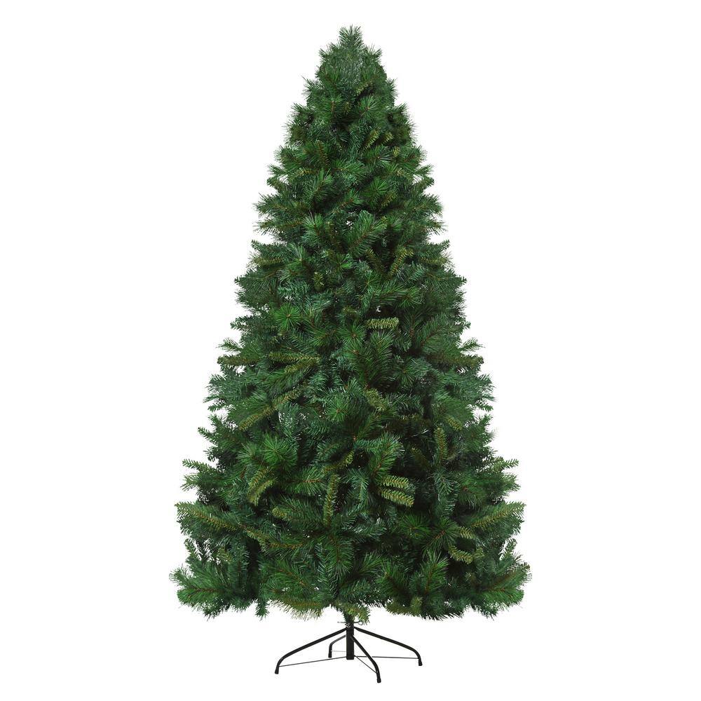 HOMCOM 7 Ft. Unlit Pine Artificial Christmas Tree With Auto Open Design ...