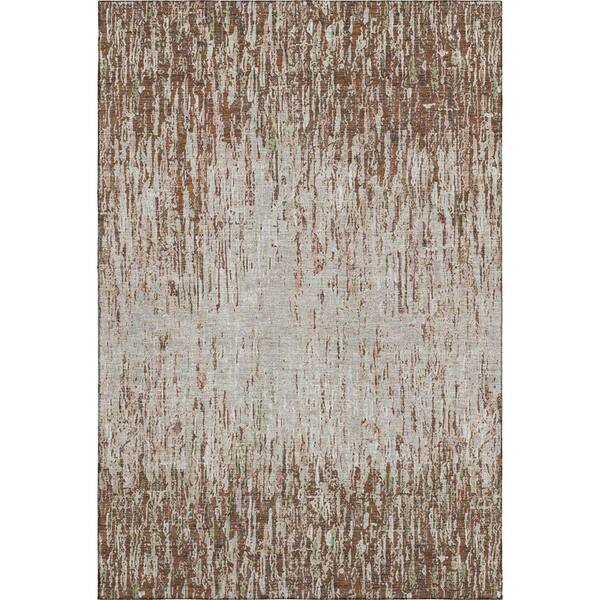 Mayfield Premium Machine Washable Abstract AMF2439 Paprika 10 ft. x 14 ft. Area Rug