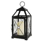 LUMABASE Amber Glass Lantern with Mini String Lights 95701 - The Home Depot