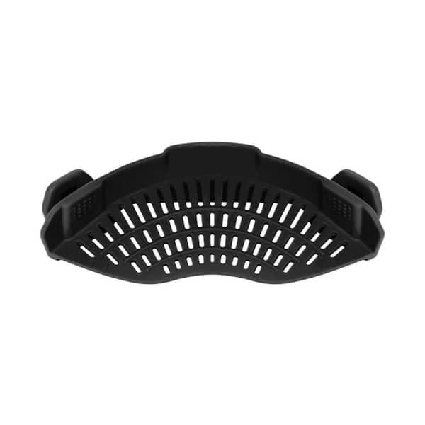 Silicone Kitchen Colander with Clip On, Pasta Strainer, Food Strainer for Pots and Pans, Meat, Vegetables, Fruit(1-Pack)