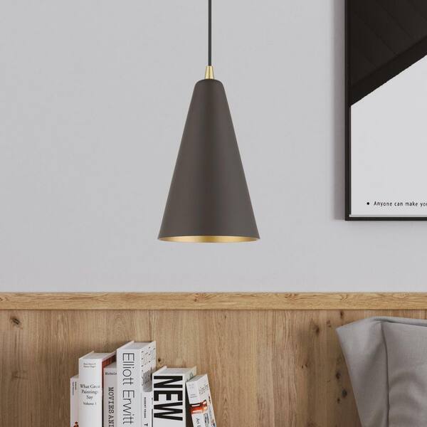 AVIANCE LIGHTING Fairmeade 1-Light Bronze Cone Mini Pendant