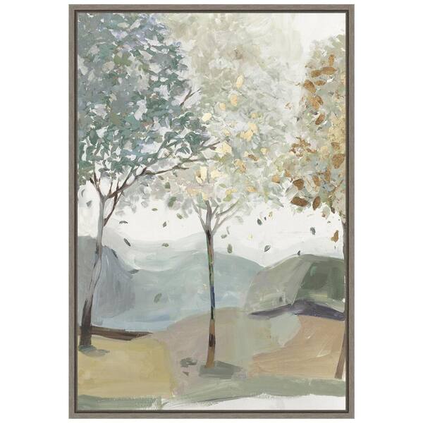 Amanti Art "Breezy Landscape Trees III" by Allison Pearce 1-Piece Floater Frame Canvas Transfer Nature Art Print 23 in. x 16 in.