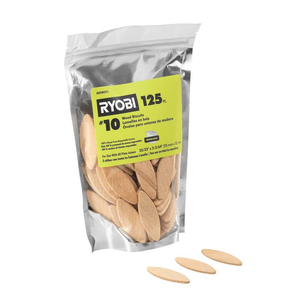 RYOBI #10 FSA Wood Biscuits (125-Piece) A05BIS11 - The Home Depot