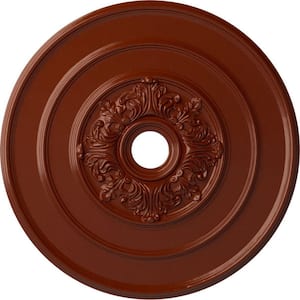 1-1/2 in. x 26 in. x 26 in. Polyurethane Traditional with Acanthus Leaves Ceiling Medallion, Firebrick