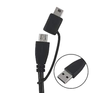3 ft. Braided USB A to Micro USB cable with Micro USB Adapter, Black