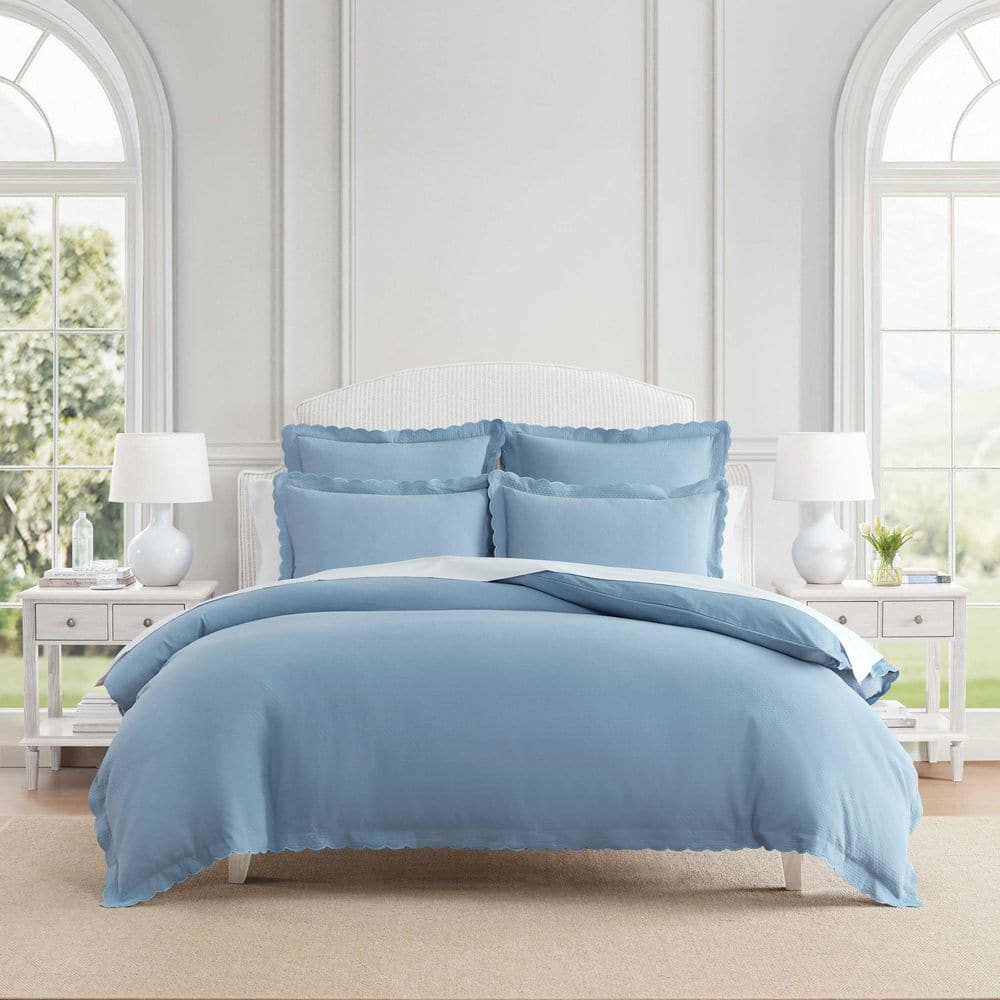 MARTHA STEWART Signature Scallop 3-Piece Mountain Range Blue