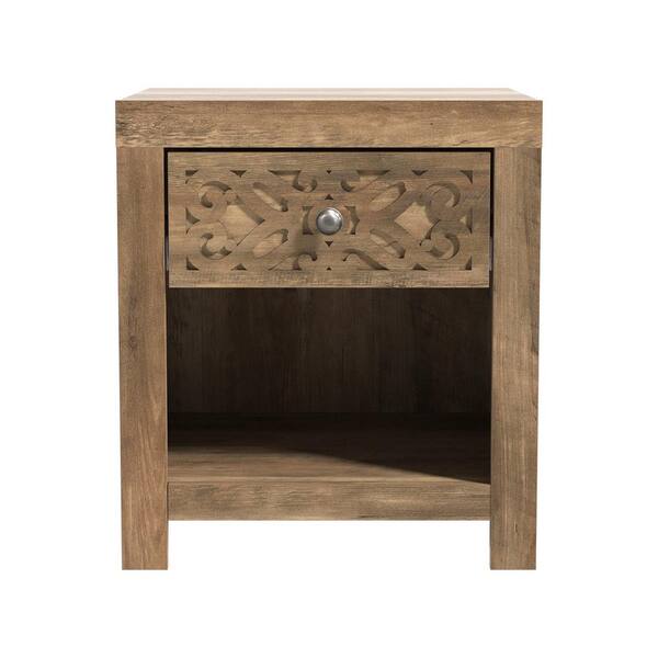 GALANO Lophelia 1-Drawer Knotty Oak Side table Nightstand (Set of 2)  SH-KOPU2924US2 - The Home Depot