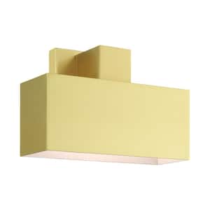 Wynstone 6.25 in. 1-Light Satin Brass Dark Sky Outdoor Hardwired ADA Wall Sconce with No Bulbs Included