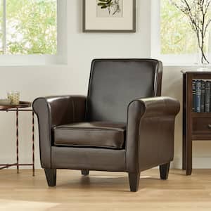 Freemont Chocolate Brown Bonded Leather Club Chair (Set of 1)