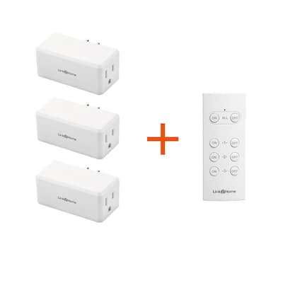 Wireless Indoor Remote Control Outlet Switch with 3 RCVs and 1 Remote