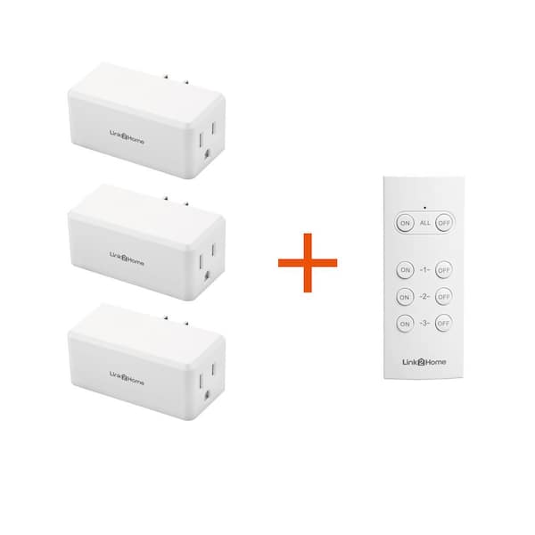 Link2Home Wireless Indoor Remote Control Outlet Switch with 3 RCVs and 1 Remote