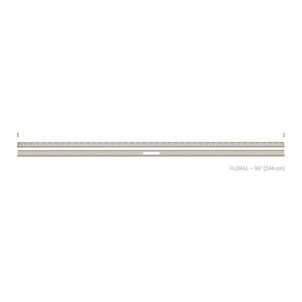 Kerdi-Line-Vario Cream 96 in. Floral Grate and Channel Floor Installation Kit for Accessory