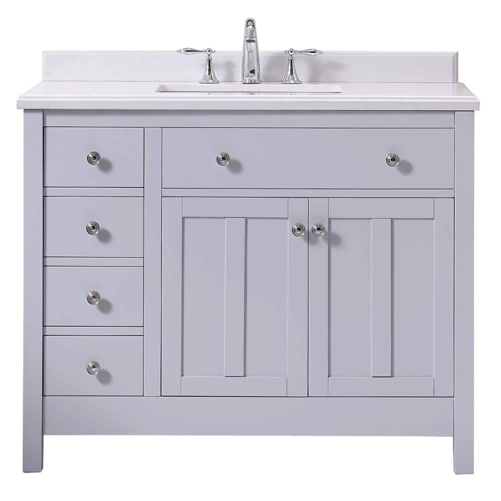 Ove Decors Newcastle 42 In W Bath Vanity In Dove Gray With