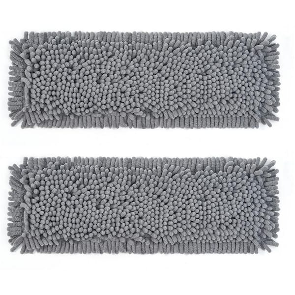 2-Pack Microfiber Chenille Flat Mop Head Replacement Set for Sweeper Mop
