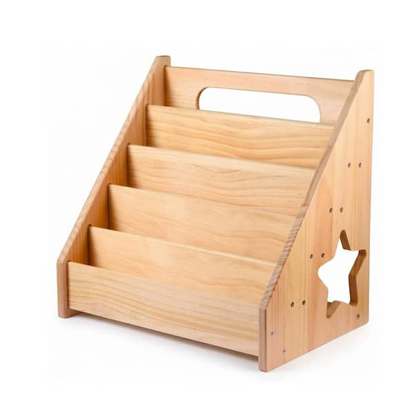 Wood Freestanding Magazine Rack Toddler Bookshelf for Kids