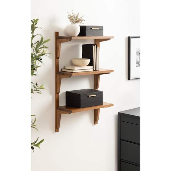 wood iron shelf 1500*1200*225〈ブラウン〉 Furinno 39.5 in. Amber Pine Wood 3-shelf Standard Bookcase with