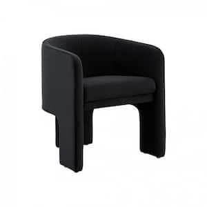 Valerie 28 in. Black Velvet Armchair