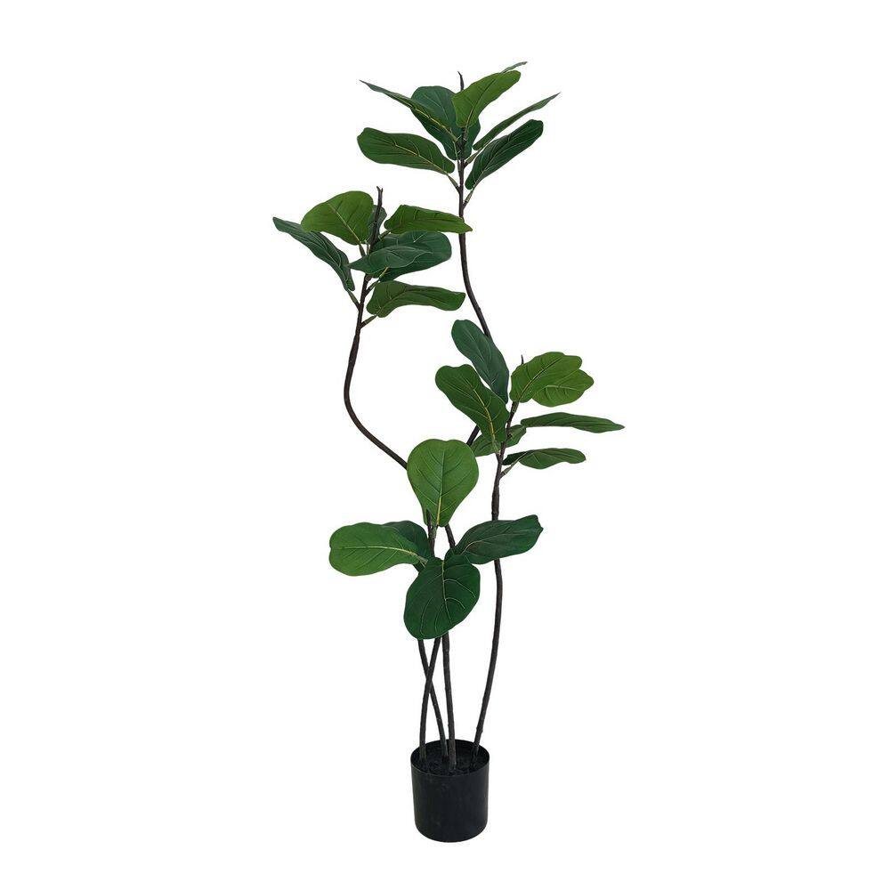 Faux 5.3 ft. Artificial Fiddle Leaf Fig Tree in Pot for Indoor/Outdoor Decor price history on PriceWatchPro