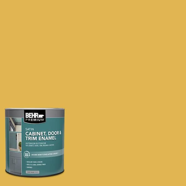 BEHR PREMIUM 1 qt. #360D-6 Yellow Gold Satin Enamel Interior/Exterior Cabinet, Door & Trim Paint