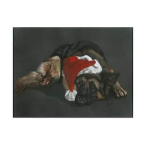 Unframed Animal - 'Weihnachts Hound' Photography Wall Art 14 in. x 19 in.