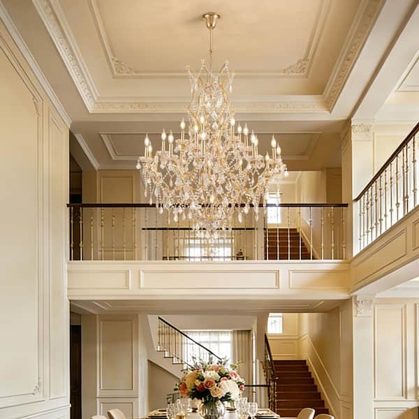 WDETR 25-Light Large Gold LuxuryModern Maria Theresa Crystal