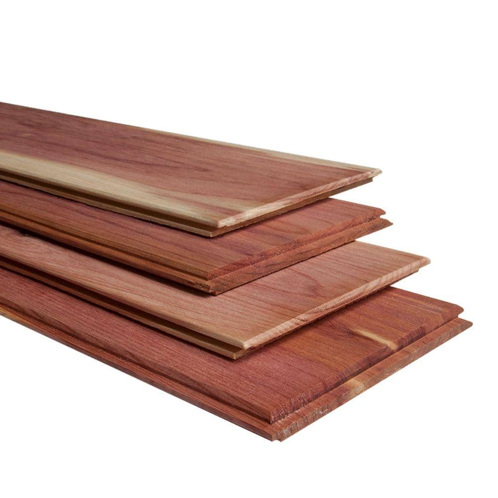1/4 in. x 3-3/4 in. x 48 in. 100% Aromatic Red Cedar Board Planking 36422 - The Home