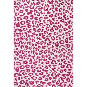 Sebastian Leopard Print Pink 2 ft. 8 in. x 8 ft. Indoor Runner Rug