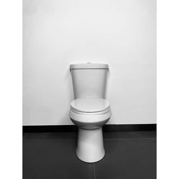 Elongated Slow Close Closed Toilet Seat in White